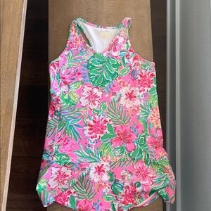 Lilly Pulitzer Pink and Green Floral Kids Dress